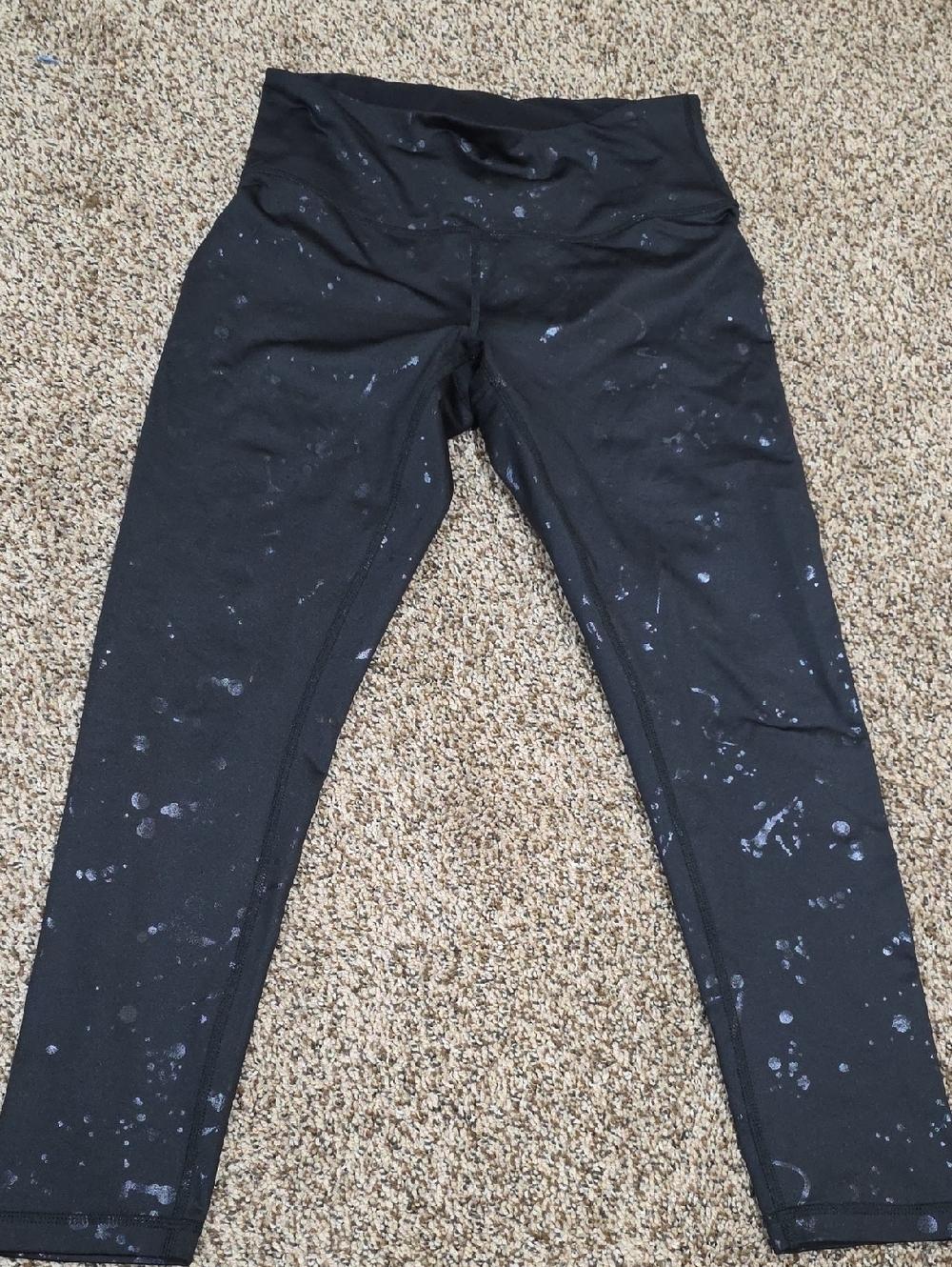 Zella Black Leggings with Light Gray Speckle